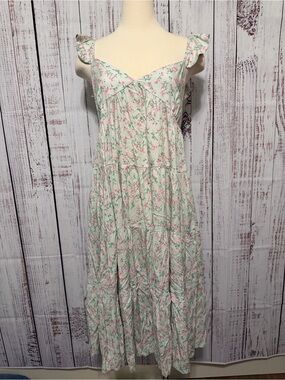 NWT Sokie‎ Collective Floral Ruffle-Shoulder Maxi Dress